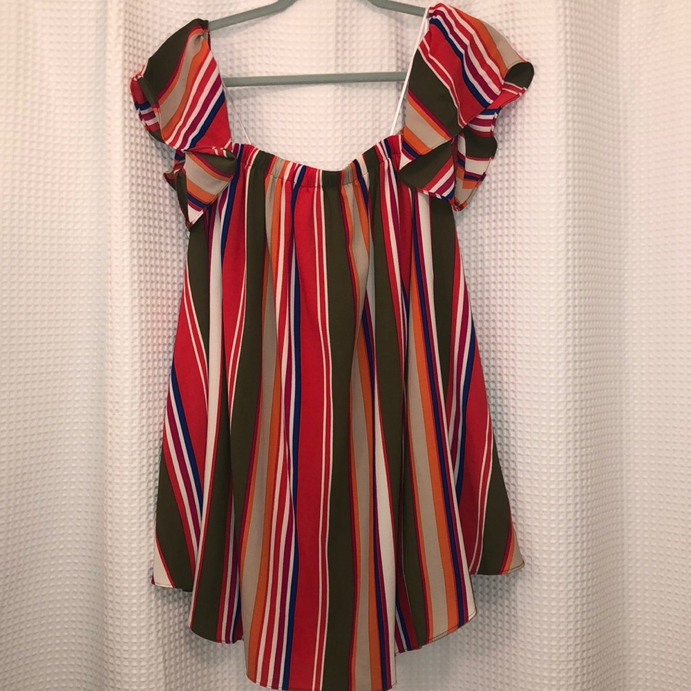 Off the shoulder striped dress
